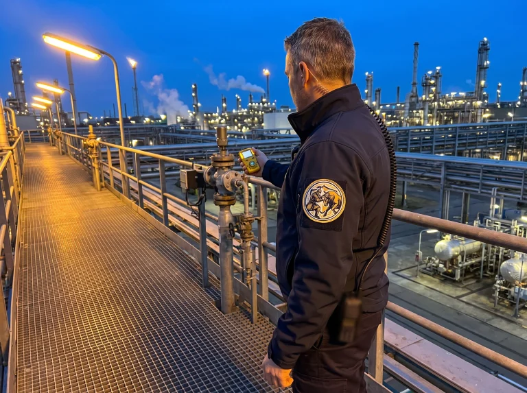 Beveiliging van een industrieterrein (sfeerbeeld)