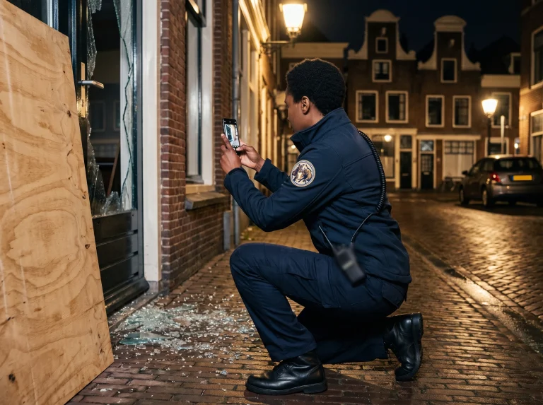Spoedbeveiliging na een inbraak (sfeerbeeld)